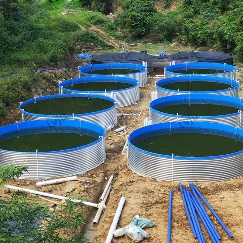 productAquaculture Big Biofloc Fish Tank Suppliers PVC Tarpaulin Round Fish Farming Tank Shrimp Pond