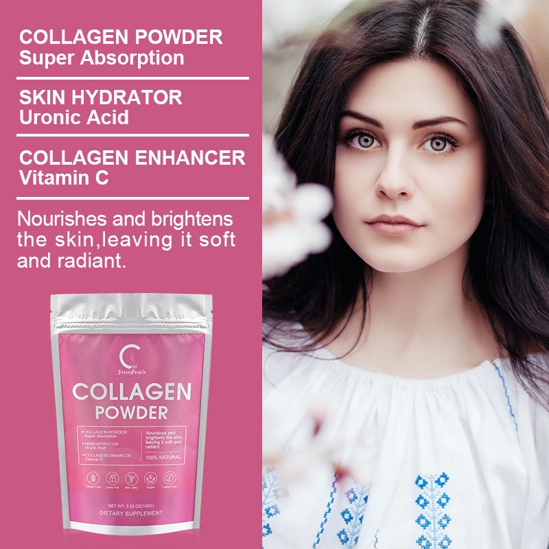 Factory Custom 100g Collagen Powder Skin Whitening Supports Hair Skin Nails Joints Collagen Powder